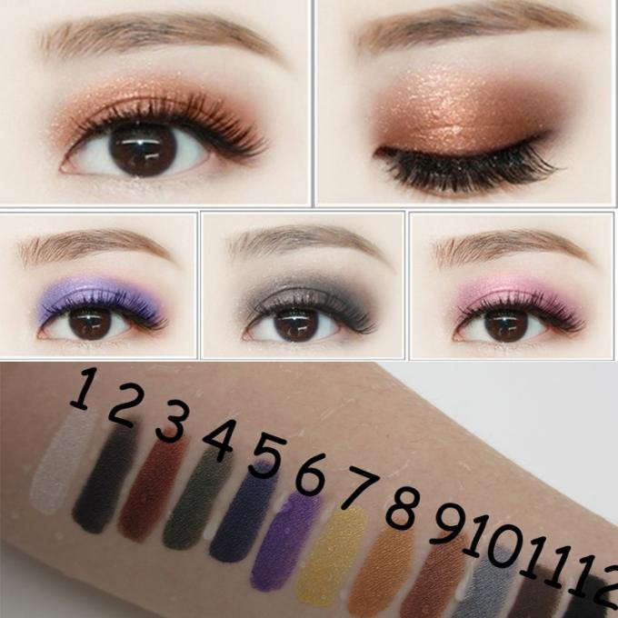 Τα φορητά καλλυντικά Makeup ματιών γυναικών ακτινοβολούν σκιά ματιών χρωστικών ουσιών 12 χρώματα