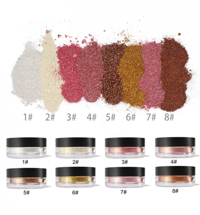 8 το μάγουλο Highlighter Makeup χρωμάτων, ιδιαίτερα χρωματισμένο Highlighter κονιοποιεί χαλαρά