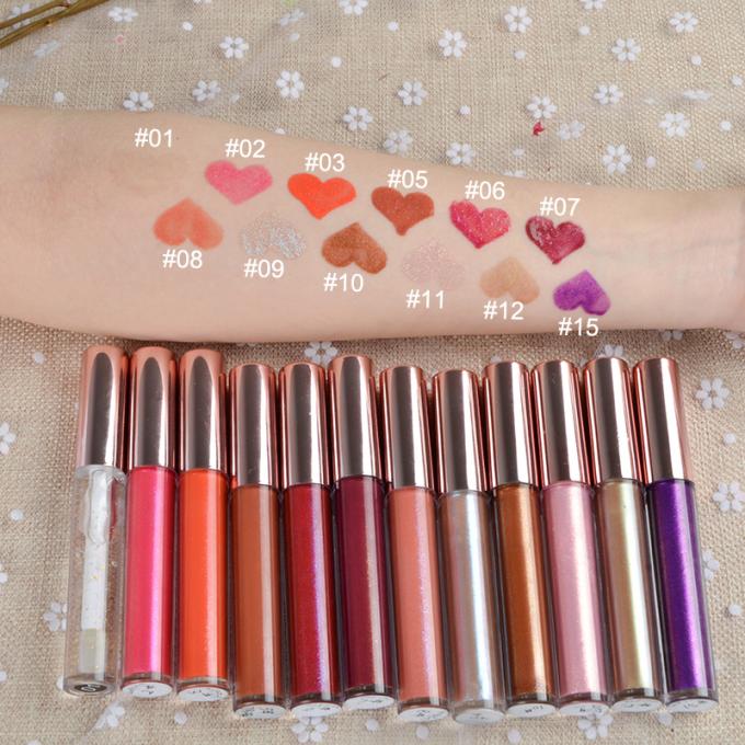 15 καλλυντικά Lipgloss χειλικού Makeup χρωμάτων που ενυδατώνουν 10g με το ιδιωτικό λογότυπο