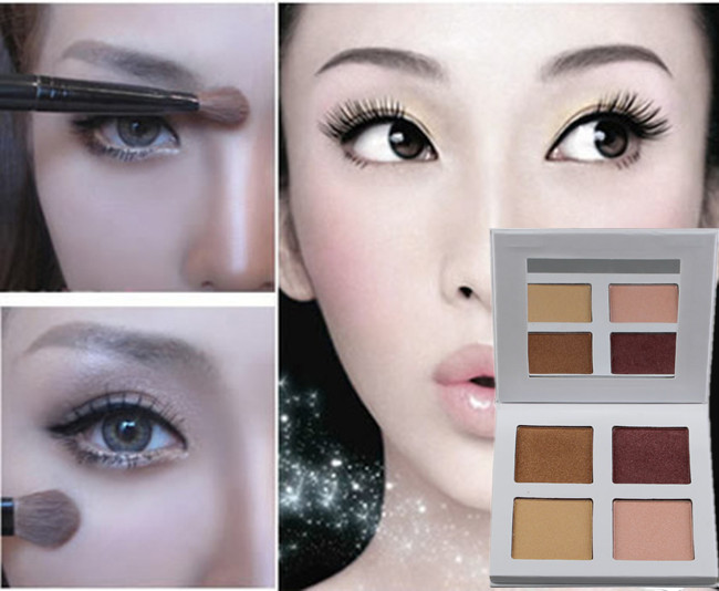 Επαγγελματική παλέτα 4 Makeup Highlighter προσώπου χρώμα με το ορυκτό συστατικό